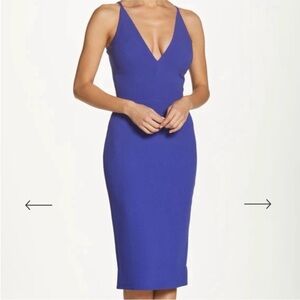 Dress the population NWT lyla plunge crepe midi dress size XXL
